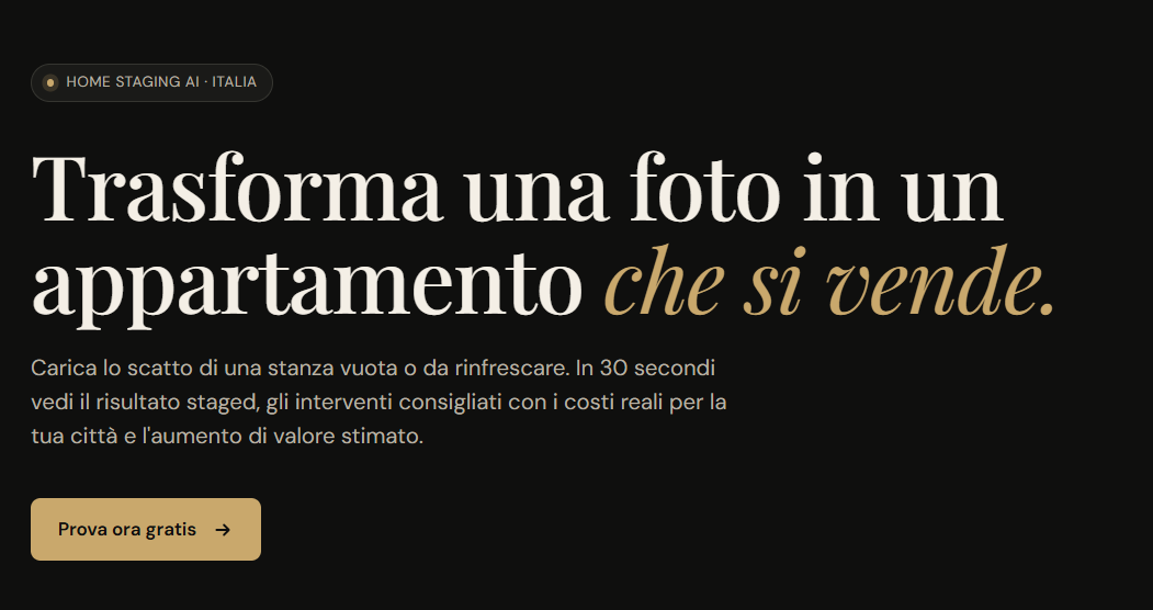 Screenshot di Staged.ai